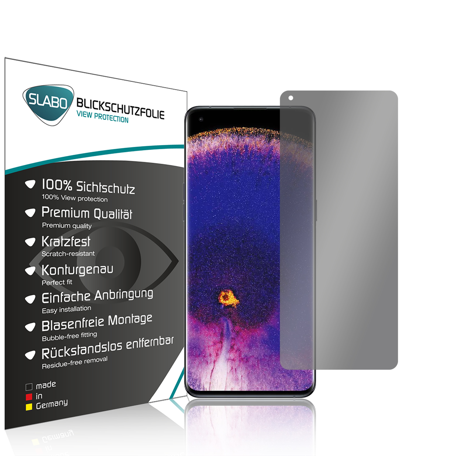 X5 Protection Pro) Displayschutz(für View Schwarz SLABO OPPO Find 360° Blickschutz