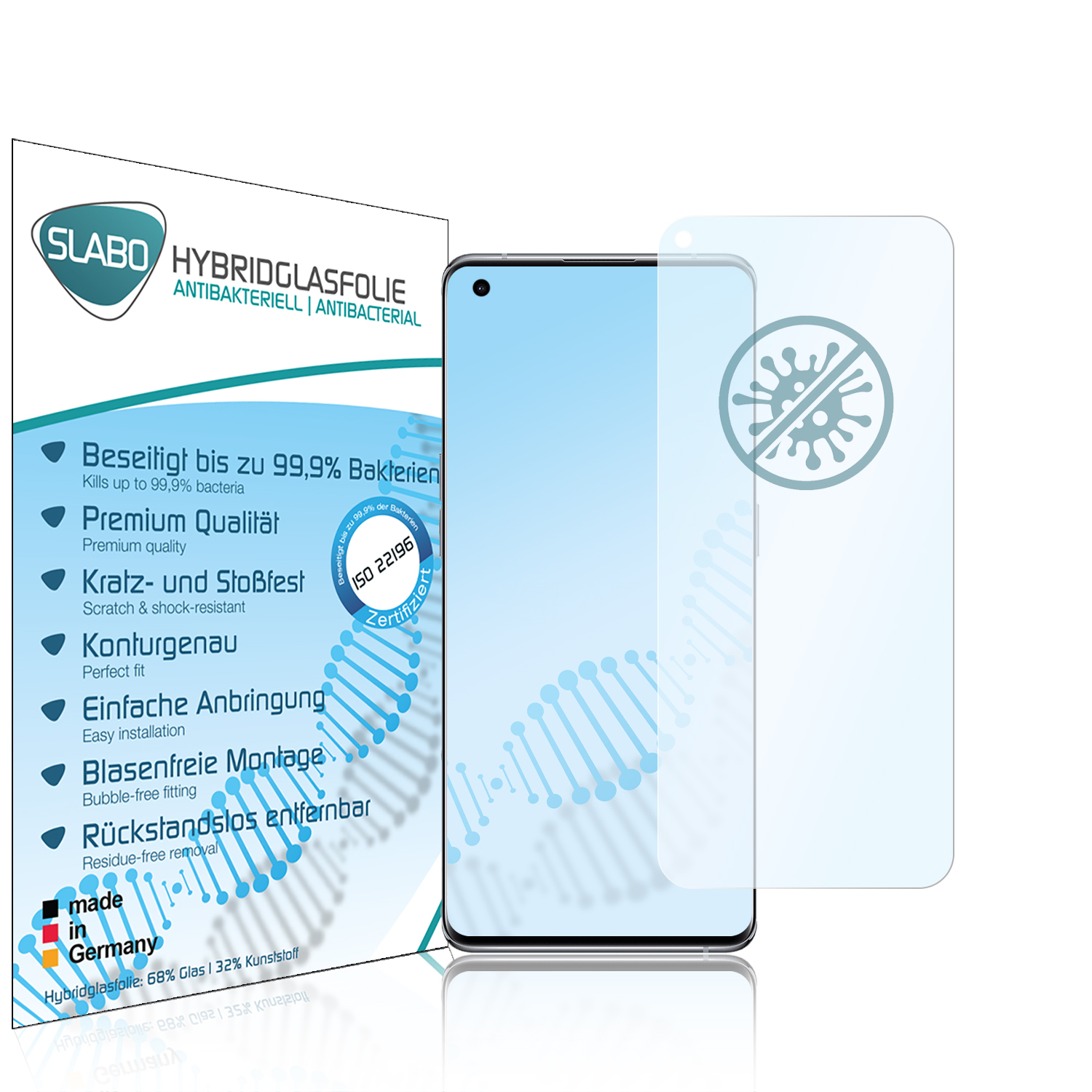 OPPO Displayschutz(für X5) antibakteriell Hybridglas SLABO Find flexibles