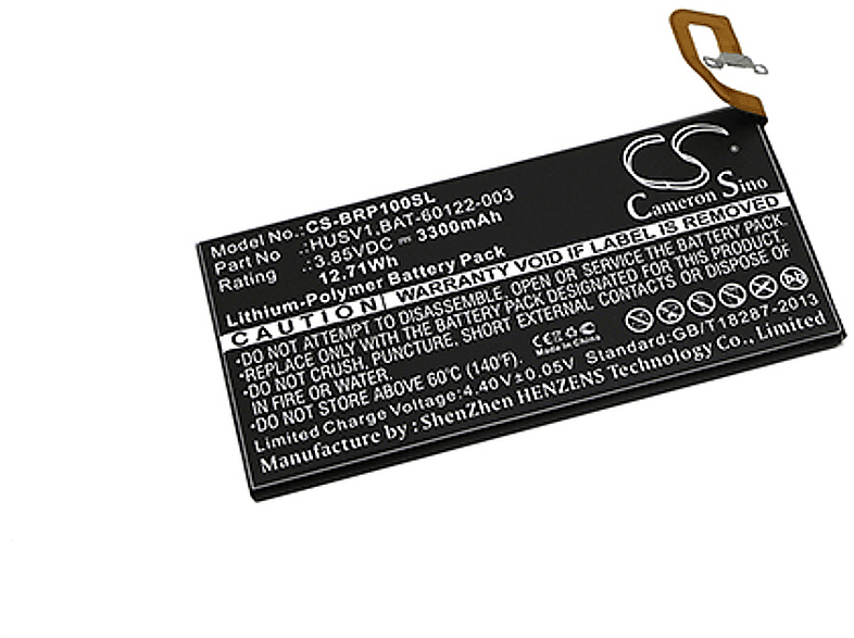 für 3.85 Li-Polymer Akku Akku, 3300mAh STV100-1 Volt, POWERY Blackberry