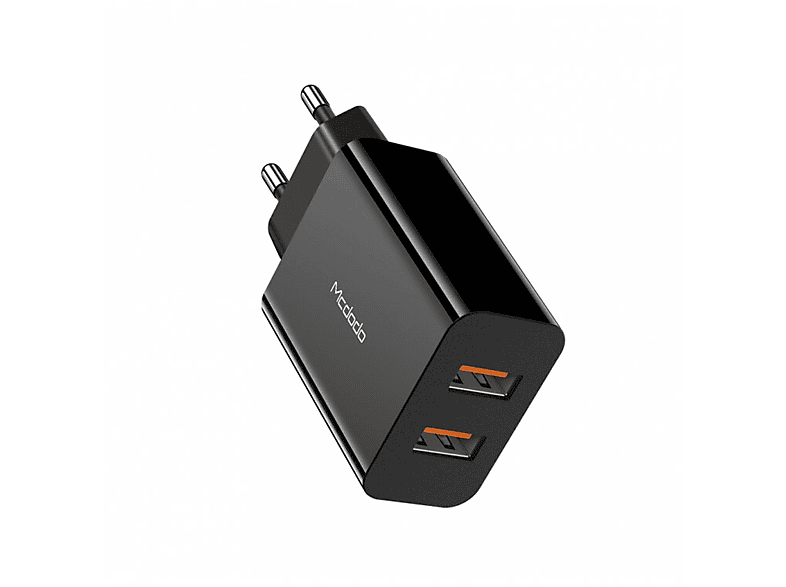 AC Schwarz MCDODO 18W Ladegerät 2x USB Universal, Schnellladung