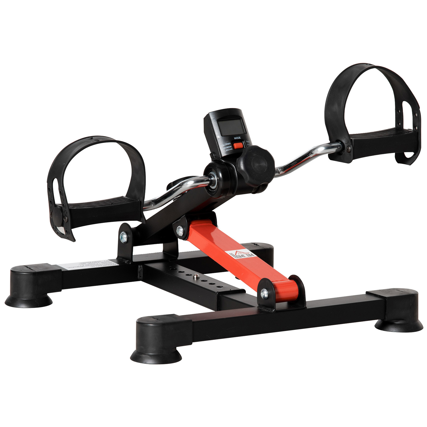 Pedaleador - HOMCOM pantalla LCD, altura ajustable, longitud ajustable, 43x40x34.5 cm