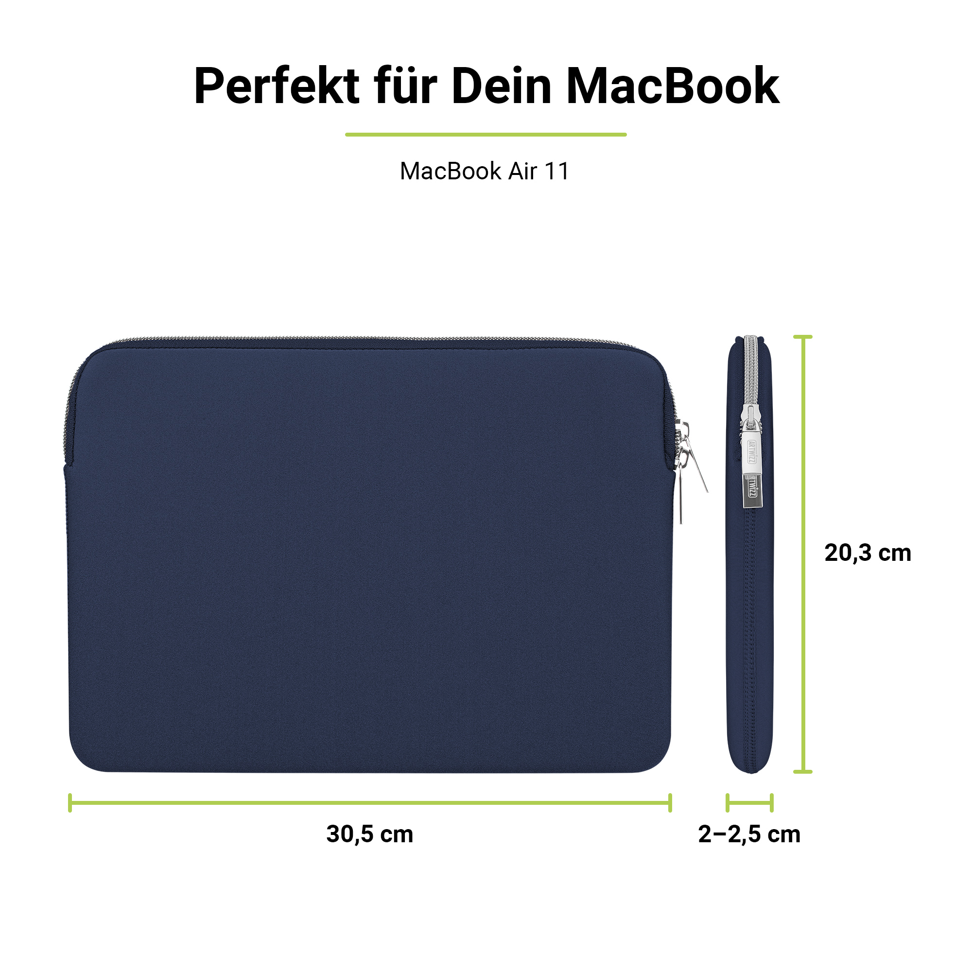 Notebook für Neopren, Apple ARTWIZZ Sleeve Sleeve Dunkelblau Neoprene Tasche