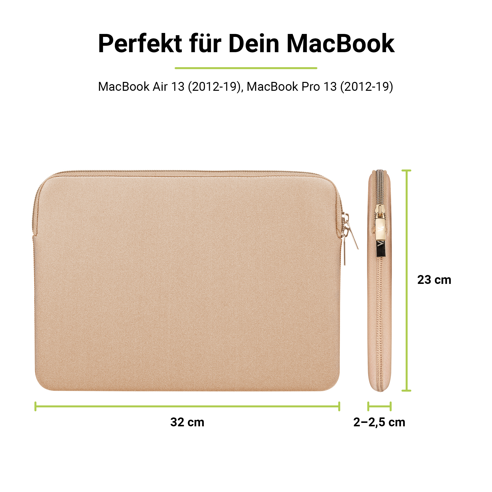 MacBook Gold Pro Air / Sleeve Neoprene Tasche 13\