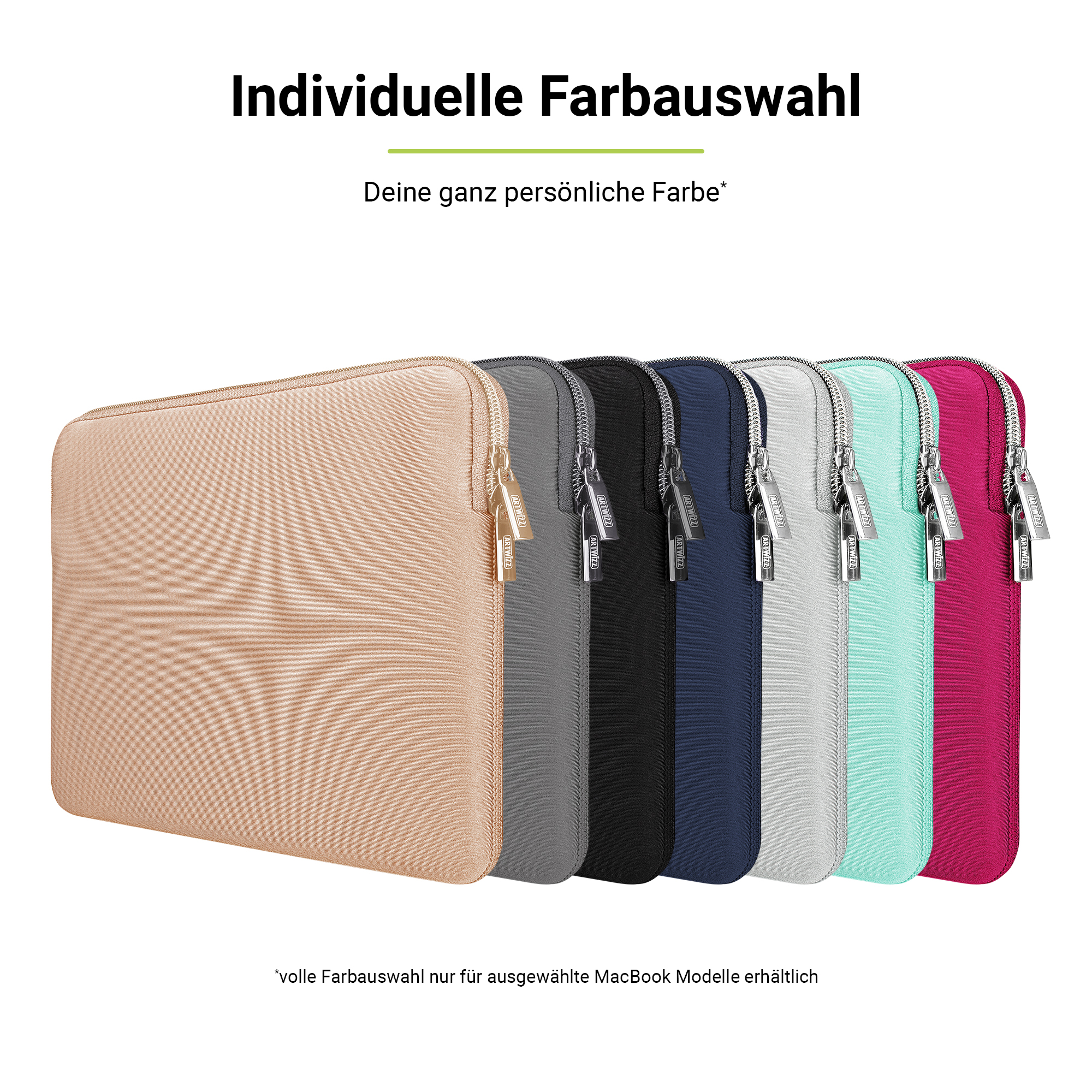 ARTWIZZ Neoprene Sleeve Neopren, Sleeve Apple für Tasche Notebook Silber