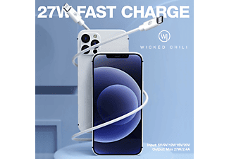 Wicked Chili 100cm Mfi Ladekabel Fur Iphone 14 13 12 Se 11 Xs X Xr 8 Pro Max Mini Plus Ipad Fast Charge Usb C Auf Lightning Kabel 1 Meter Weiss Mediamarkt