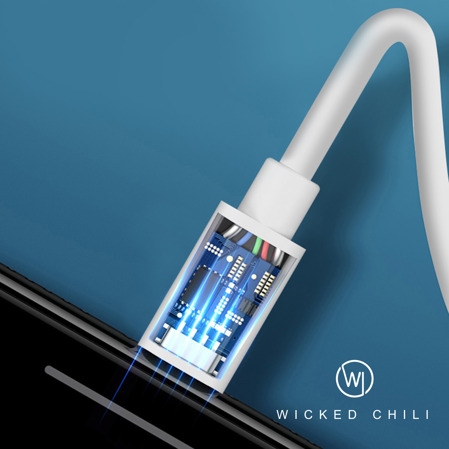 WICKED CHILI 1m Ladekabel, Datenkabel 1 Mini), 12 XS, 11, 14, XR, 8, Fast Charge Made SE, for m, iPad, 13, auf Kabel, Max, (Pro, USB-C Lightning X, iPhone weiss