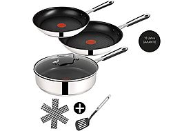 TEFAL G732S3 S3 Duetto+ G6 Pfannen-Set 20+24+28cm (Edelstahl, passend für  alle Herdarten, 28 cm) online kaufen | MediaMarkt