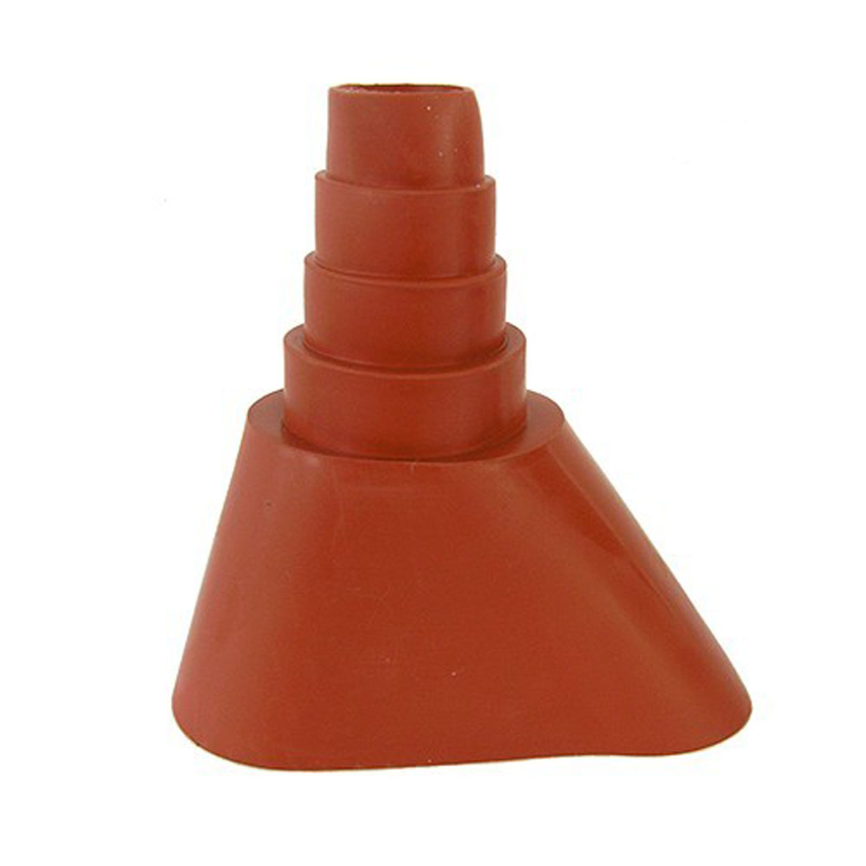 Roter konischer Adapter mit mehreren Stufen. Er verjüngt sich von einer breiten Basis zu einer schmaleren Spitze.
