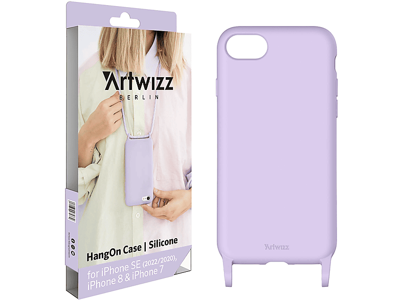 ARTWIZZ HangOn Case / 8 7, Apple, iPhone / SE Silicone, iPhone Umhängetasche, / 2022) iPhone (2020 Lila