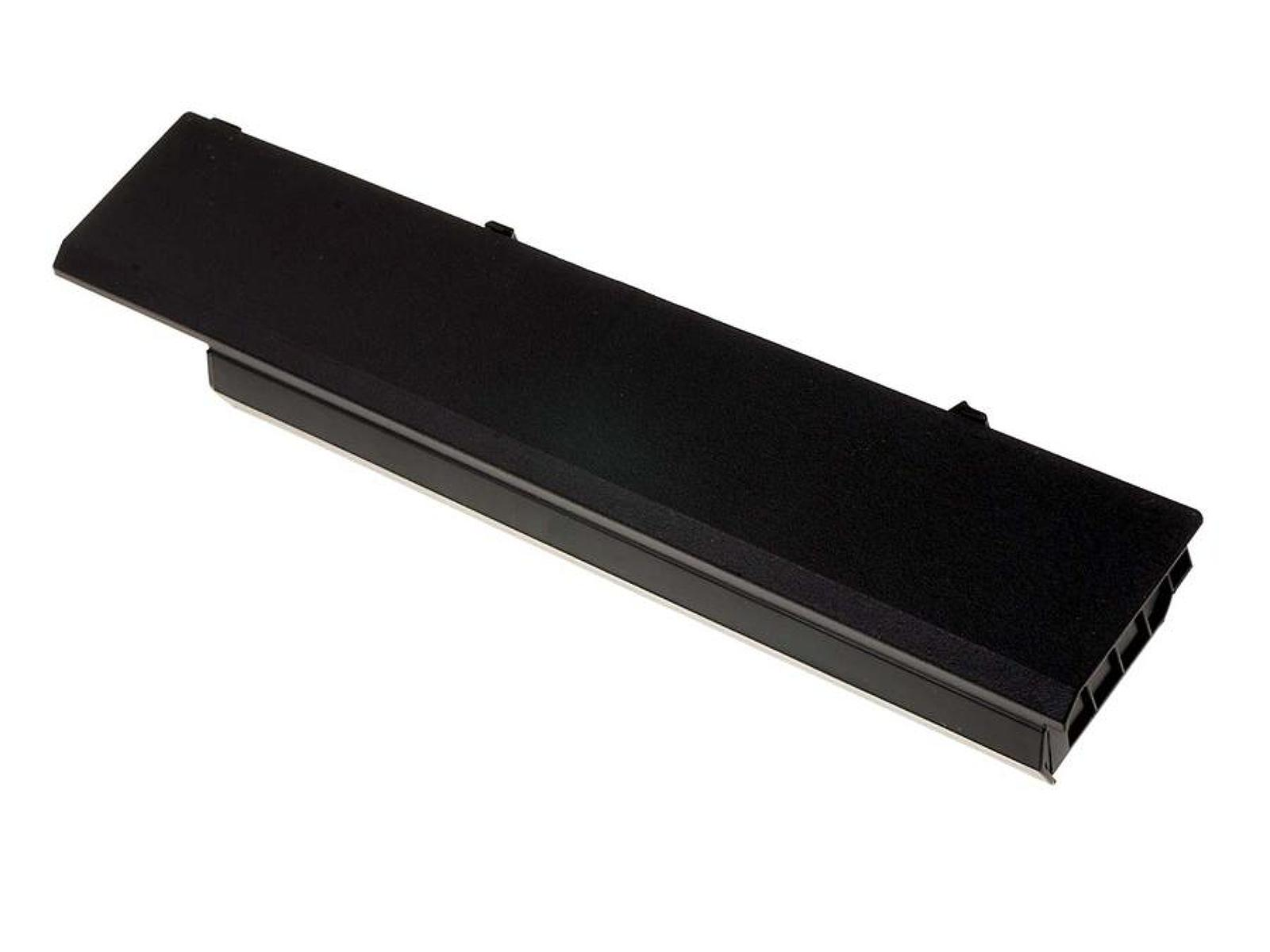 Batería negra, forma rectangular, con una línea blanca. Fondo blanco.