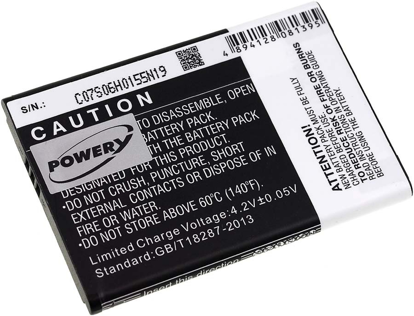 KX-PRX110 Panasonic Akku Volt, 1750mAh POWERY Akku, für 3.7 Li-Ion