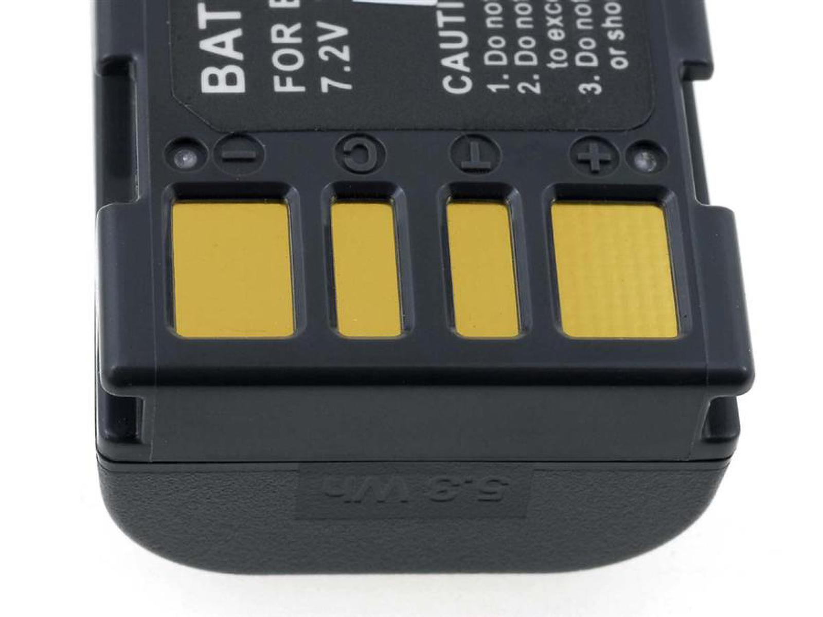 Batería negra con contactos dorados. El texto dice 'BATTERY FOR 7.2V'. Fondo blanco.