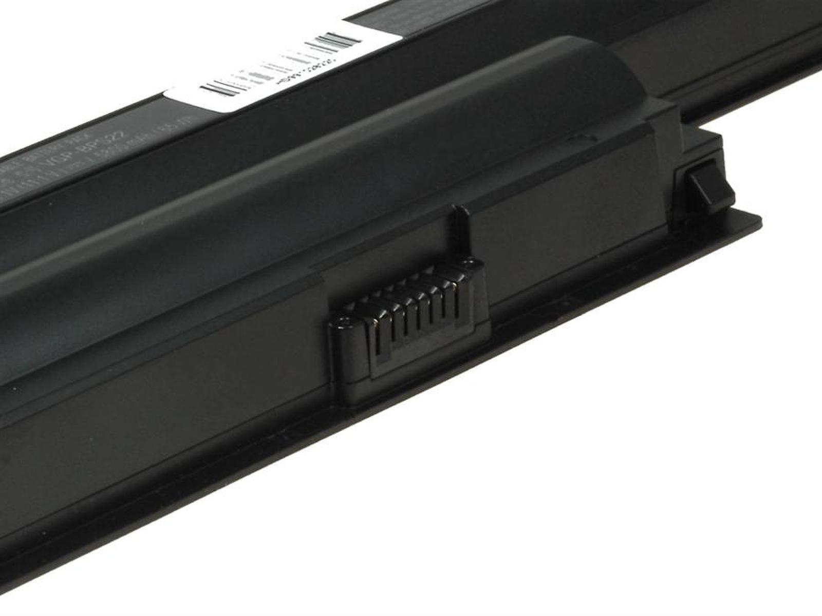 Un paquete de baterías negro, rectangular, con un conector en la parte inferior.