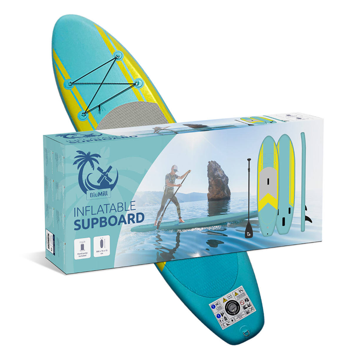 BLUMILL Outdoor Stand Board, Up Paddle Blau