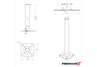 PREMIUMX STF-60-50 Standfuß, Silber