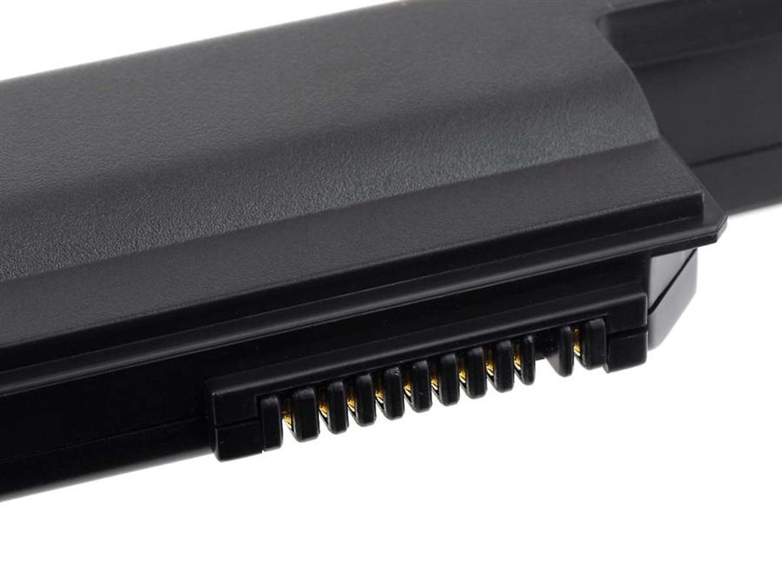 Un primer plano de un conector de batería negro. Los pines dorados son visibles dentro del conector.