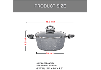 DOTMALL 24CM RE1076AM Bratentopf Edelstahl; Aluminium; Glas
