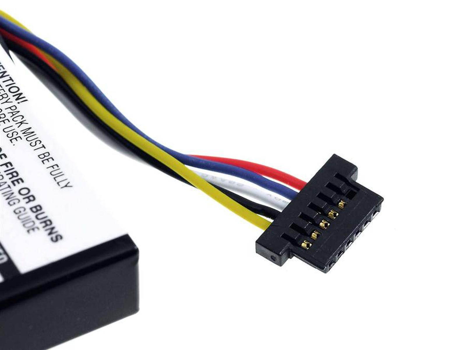 Conector de batería con múltiples cables de colores, carcasa de plástico negro, aislado sobre blanco.