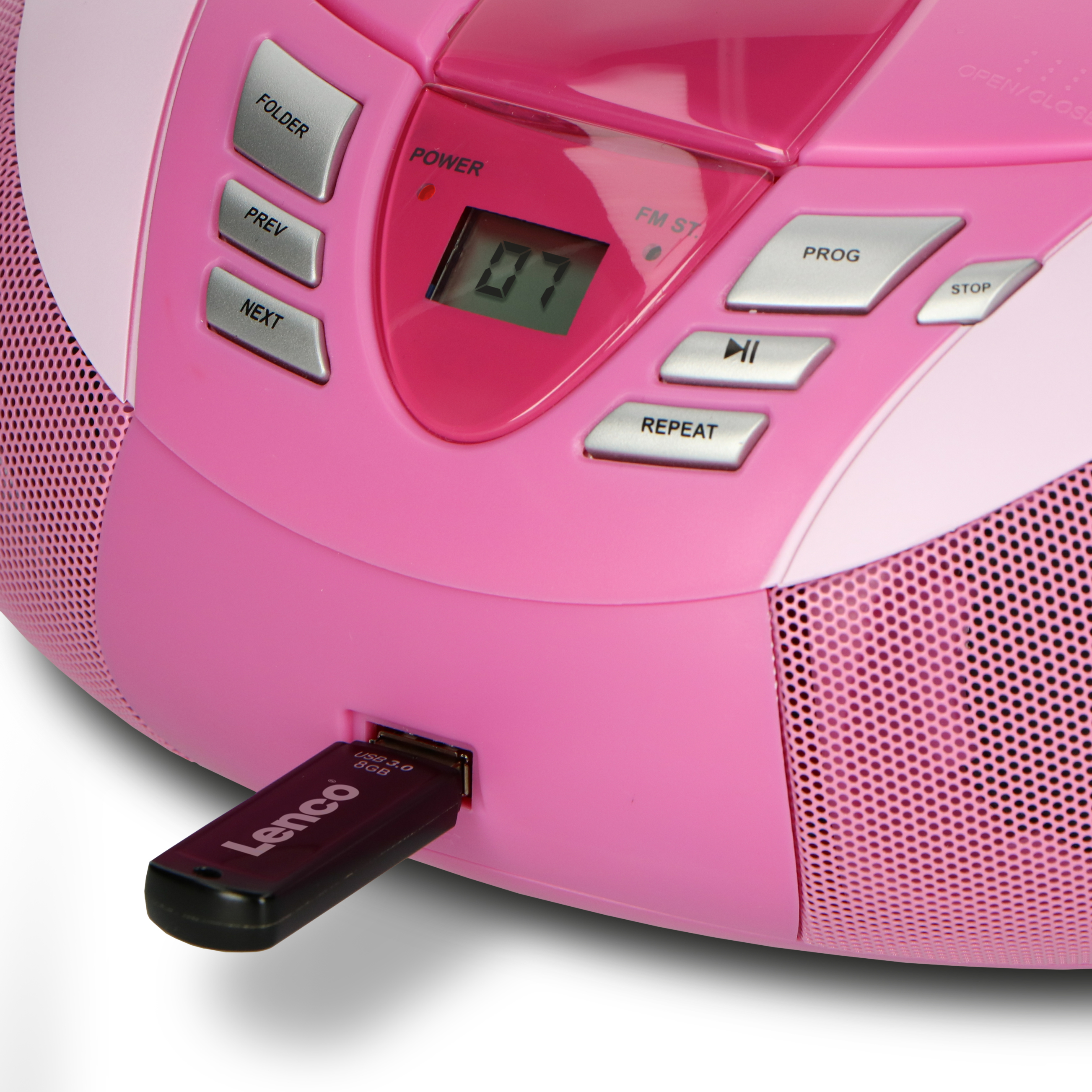 LENCO SCD-37 Rosa Radiorecorder, Pink