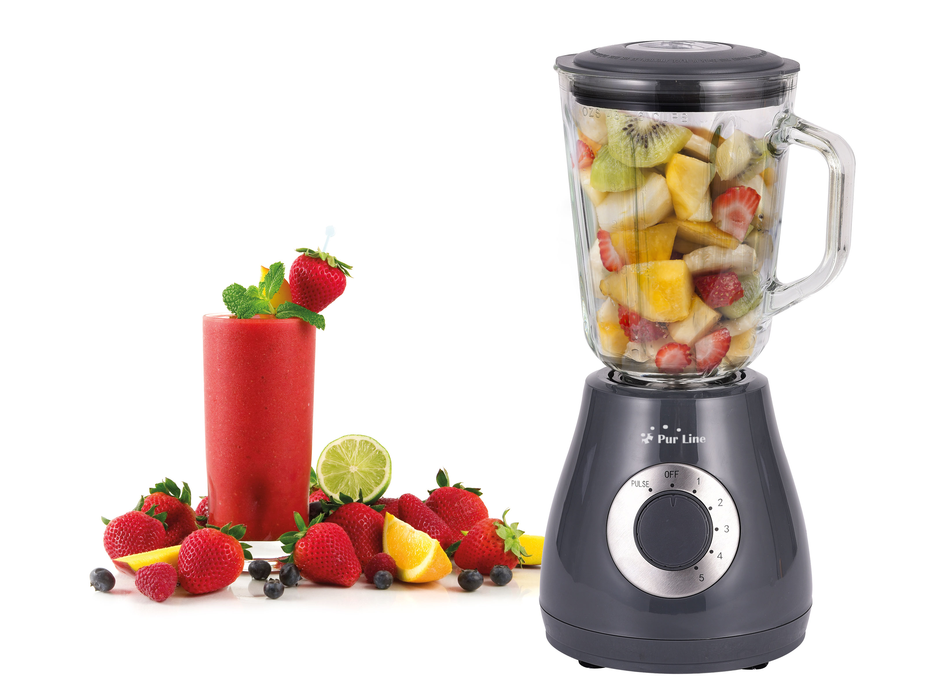Batidora De Vaso 400w con jarra cristal 1.5l y 5 velocidades homeapp bv purline 400 ww 5velocidades