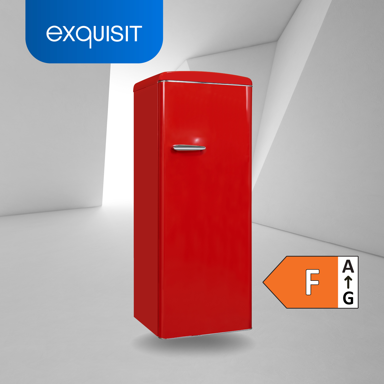 Rot) kWh/Jahr, (128,00 rot RKS325-V-H-160F EXQUISIT mm hoch, Kühlschrank 1440 F,