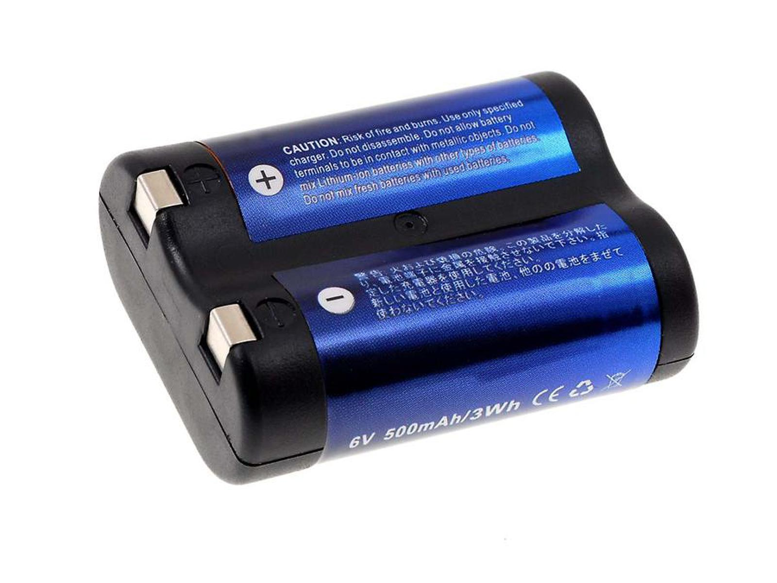 POWERY Akku für 6 Volt, 500mAh 2CR5 Typ Li-Fe Canon Akku