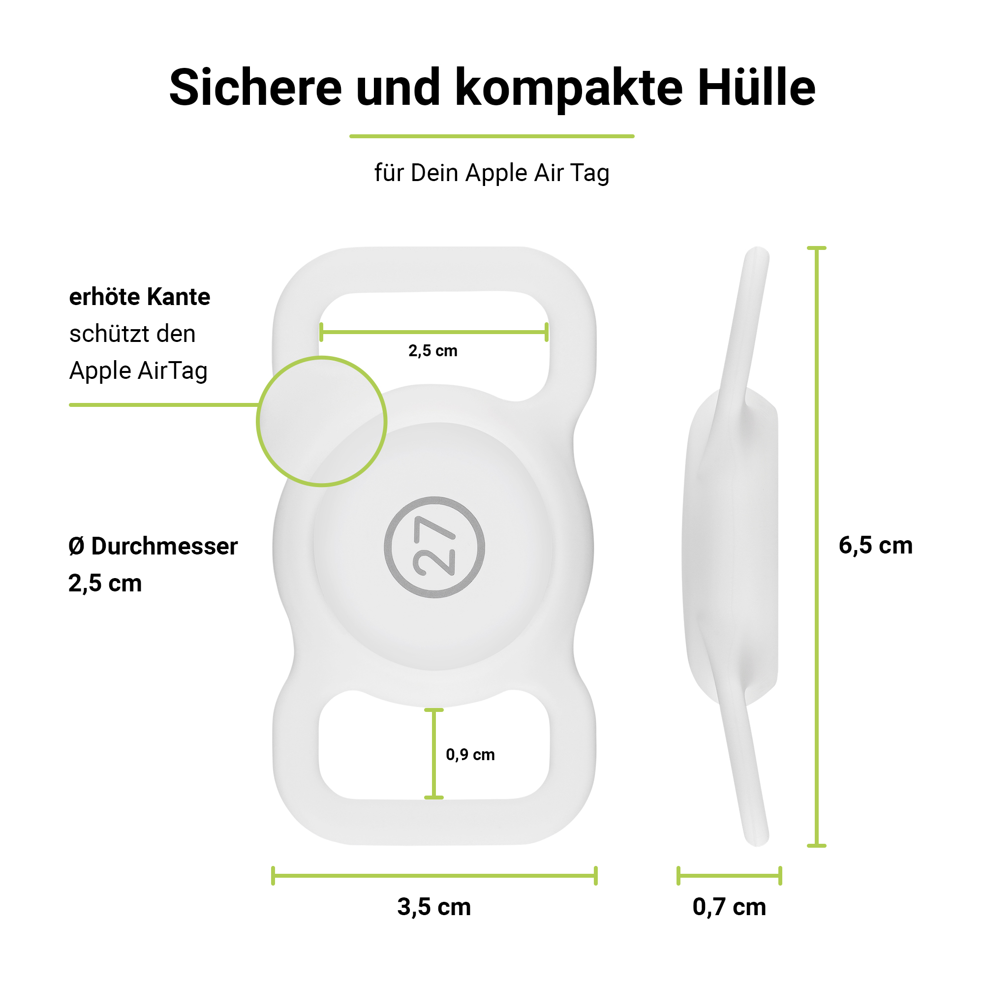 Apple PetStrap Befestigung von AirTag Halterung / ARTWIZZ als Weiß GPS-Tracker Halsband Lila