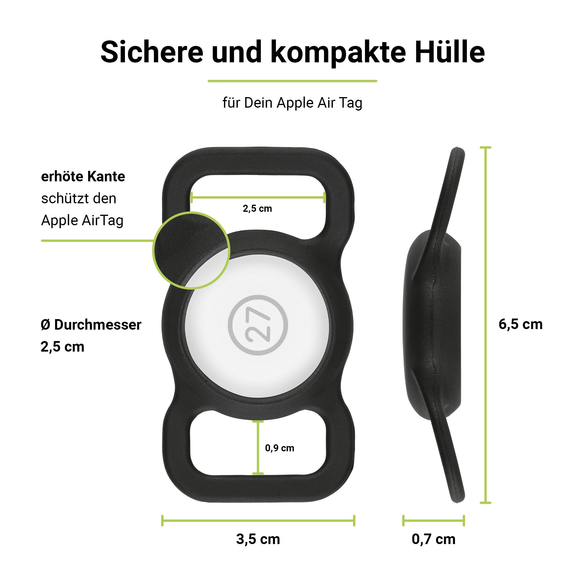 Lila / Apple ARTWIZZ PetStrap Halterung von AirTag als Schwarz Halsband GPS-Tracker Befestigung