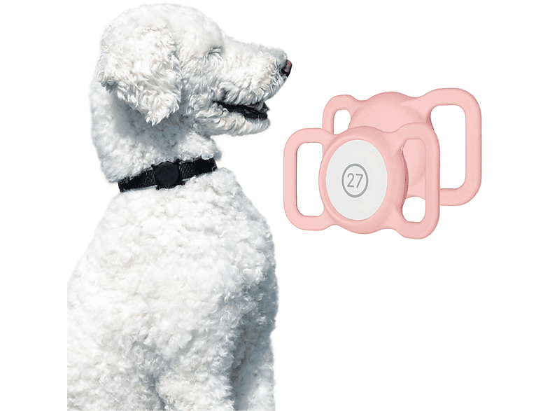 ARTWIZZ PetStrap Befestigung von Apple AirTag als Halsband GPS-Tracker Halterung 2x Pink