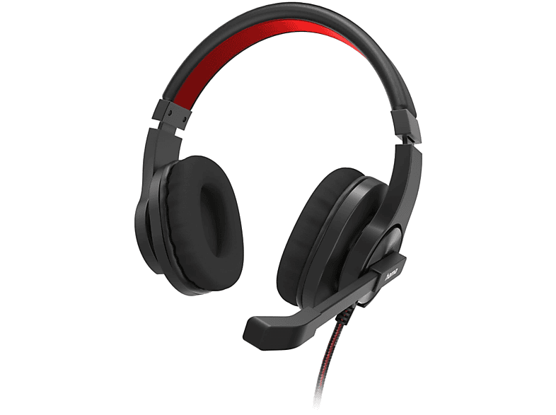 Over-ear Schwarz/Rot HS-USB400 V2, Headset HAMA