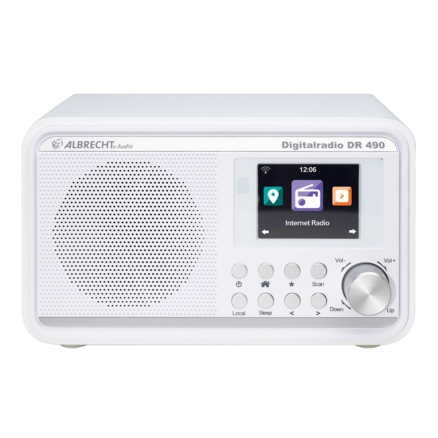 ALBRECHT DR 490 Multifunktionsradio, DAB, AM, DAB+, DAB+ FM, Digitalradio FM, weiß Bluetooth, DAB