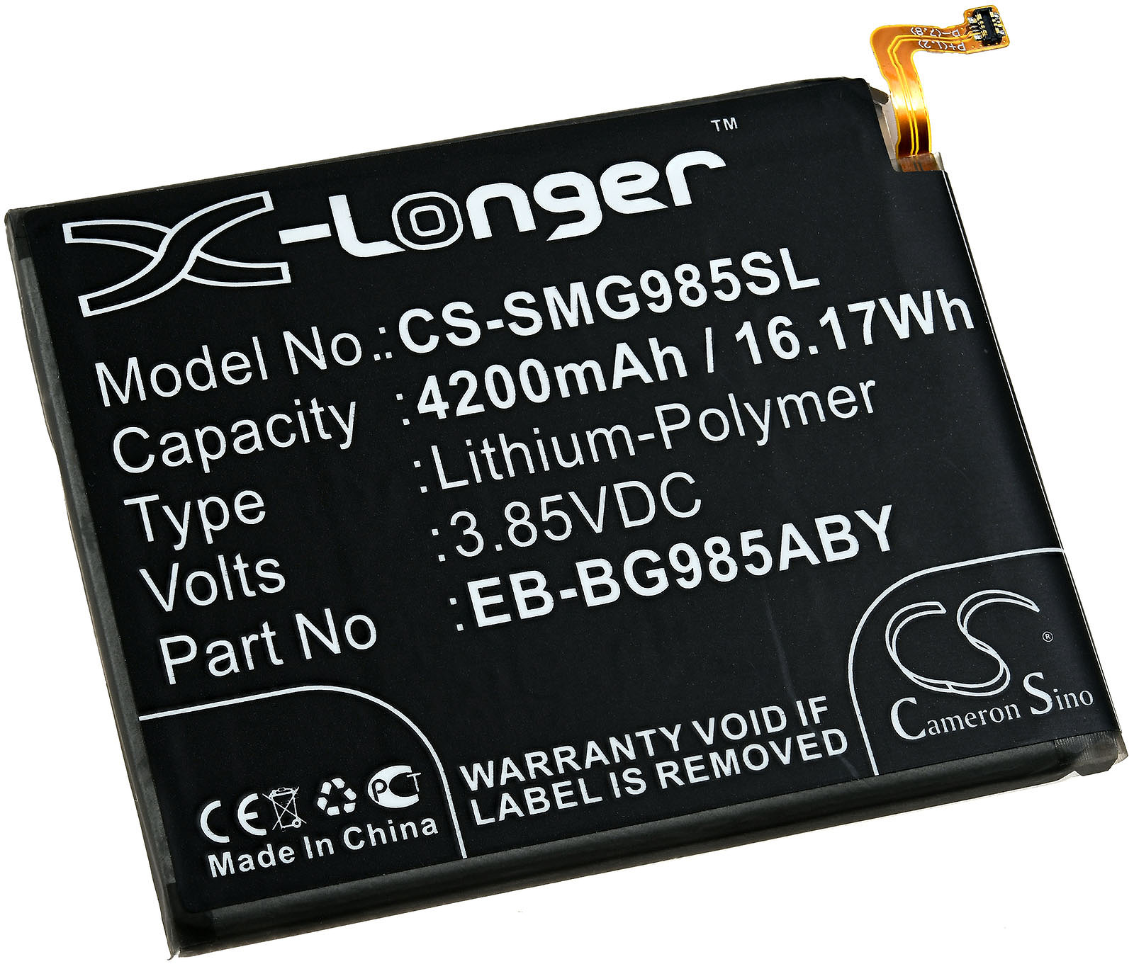 Li-Polymer Samsung POWERY für Akku, 4200mAh SGH-N805 Akku 3.85 Volt,