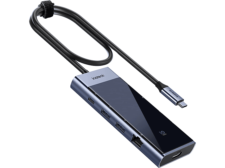 INATECK USB C Hub mit 10 Anschlüssen, USB 3.2 Gen 2 Geschwindigkeit, 50 cm Kabel, Hub, grau