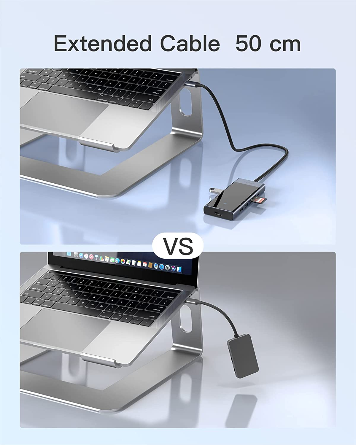 Hub Gen INATECK Geschwindigkeit, USB mit C Hub, cm Kabel, USB 50 2 3.2 10 grau Anschlüssen,