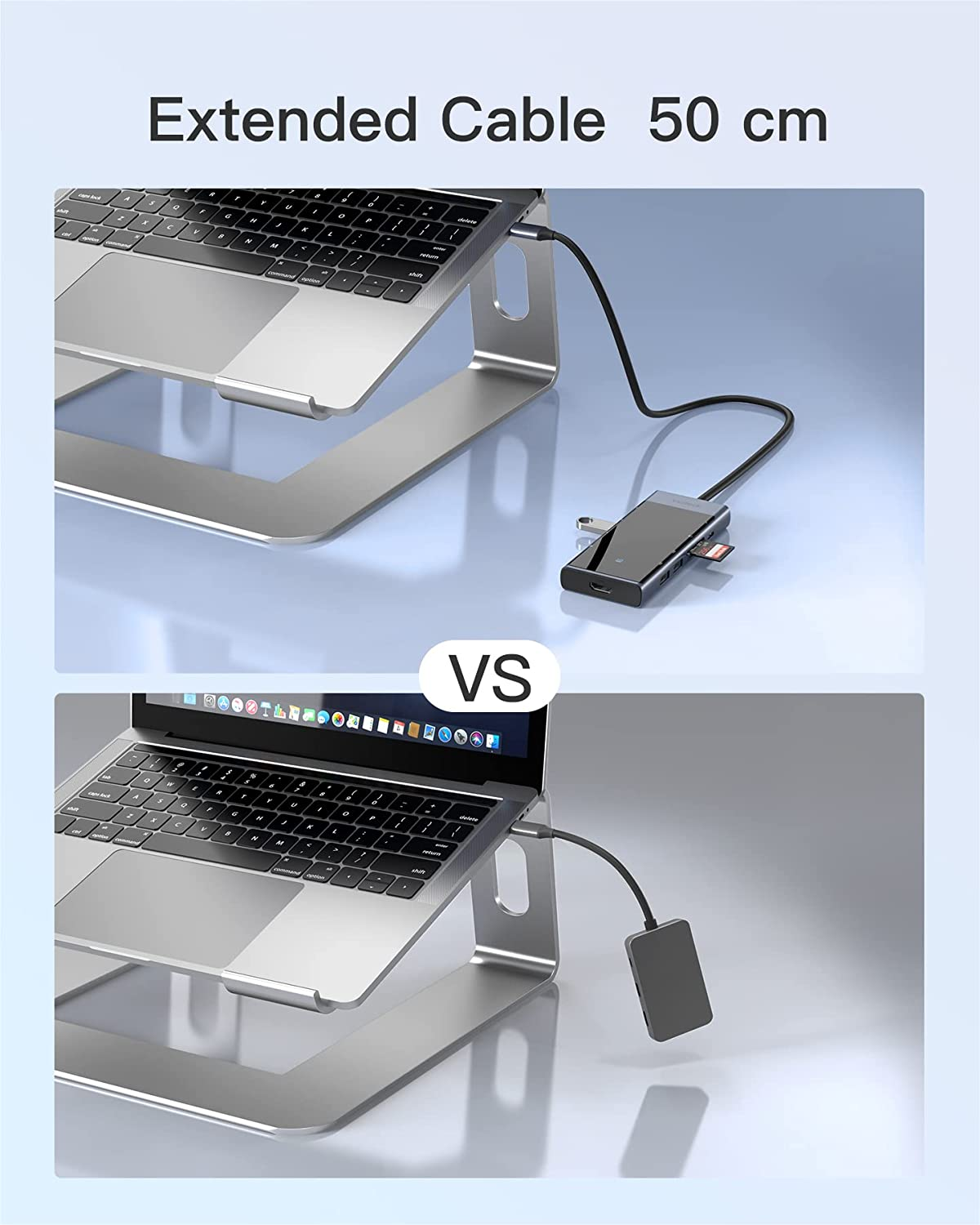 INATECK USB C USB Hub Anschlüssen, Hub, 10 Geschwindigkeit, Kabel, 50 grau Gen 3.2 2 cm mit