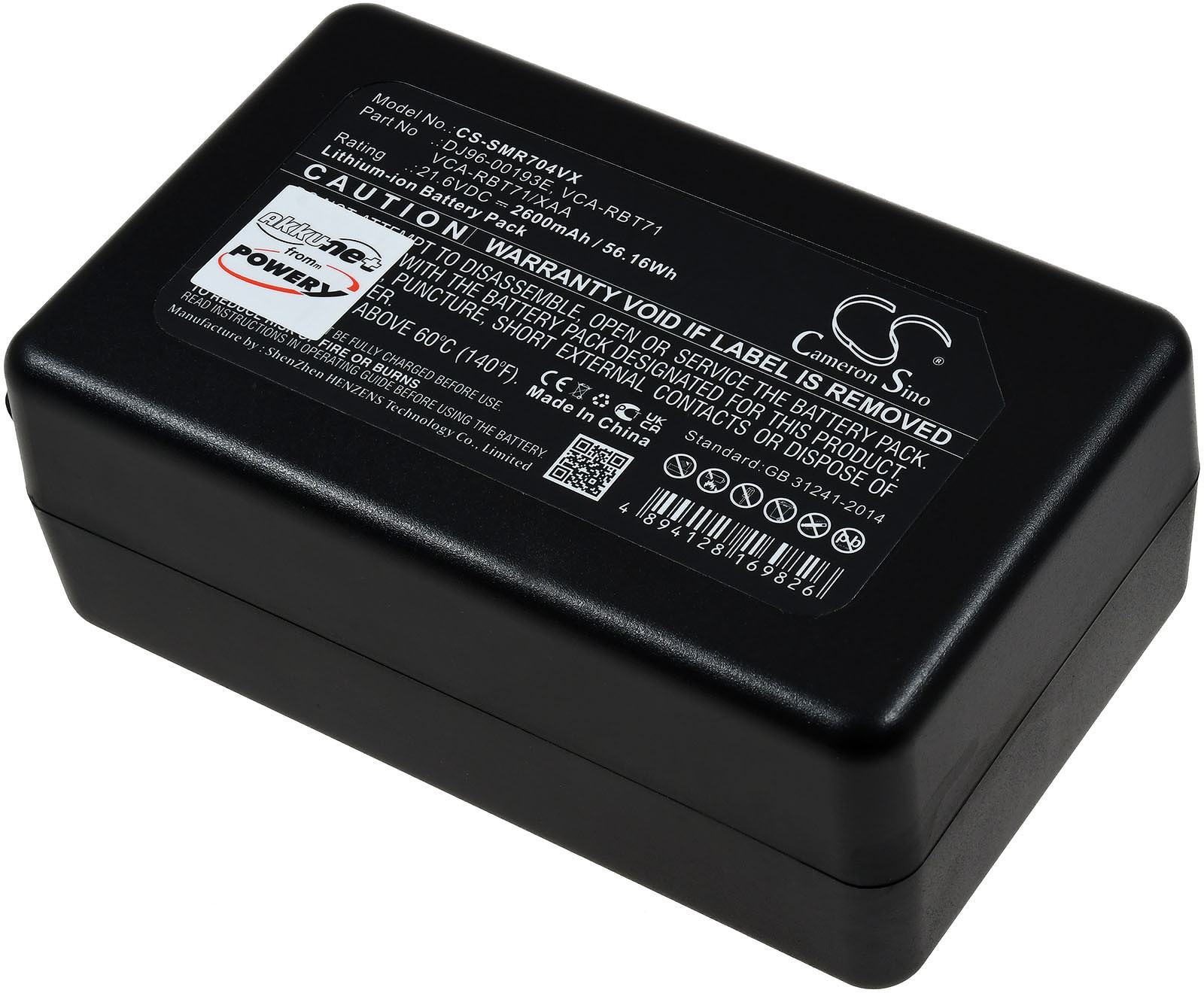 POWERY Akku für Samsung AA Li-Ion 2600mAh 21.6 Volt, / Akku, VR1AM7040W9
