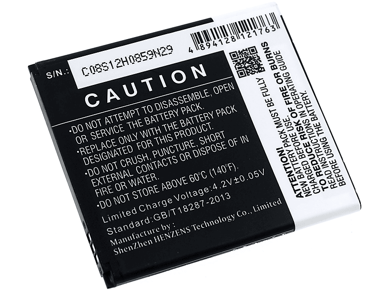 Akku Akku, OT-4024D POWERY 3.7 1400mAh für Volt, Alcatel Li-Ion