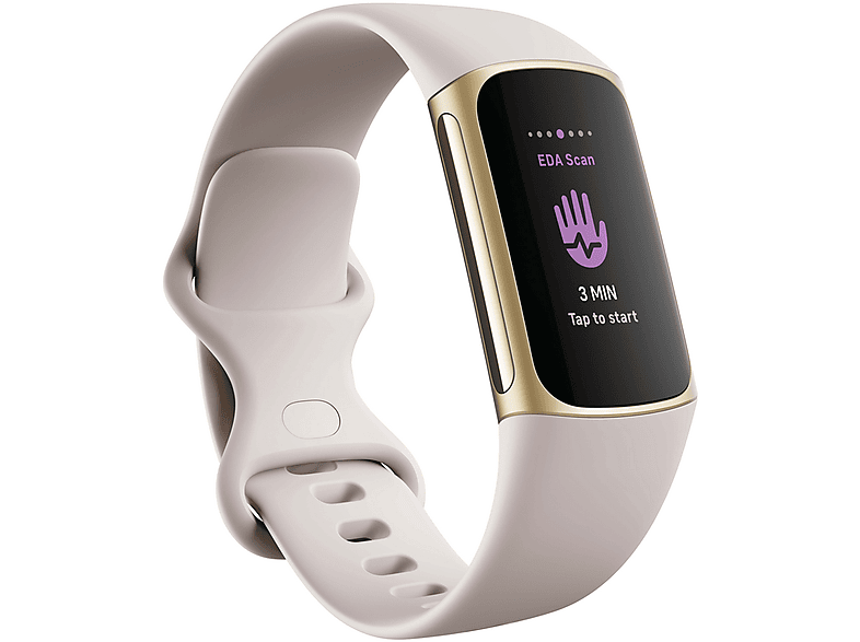 FITBIT Charge 5, Fitness Tracker, S, L, Lunar White