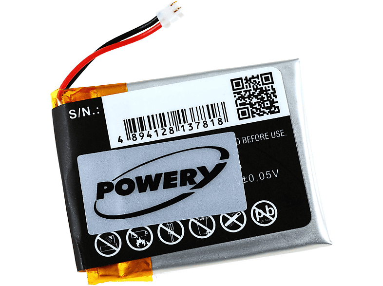 3 Fenix Akku Li-Polymer POWERY Volt, für HR 3.7 300mAh Akku, Garmin