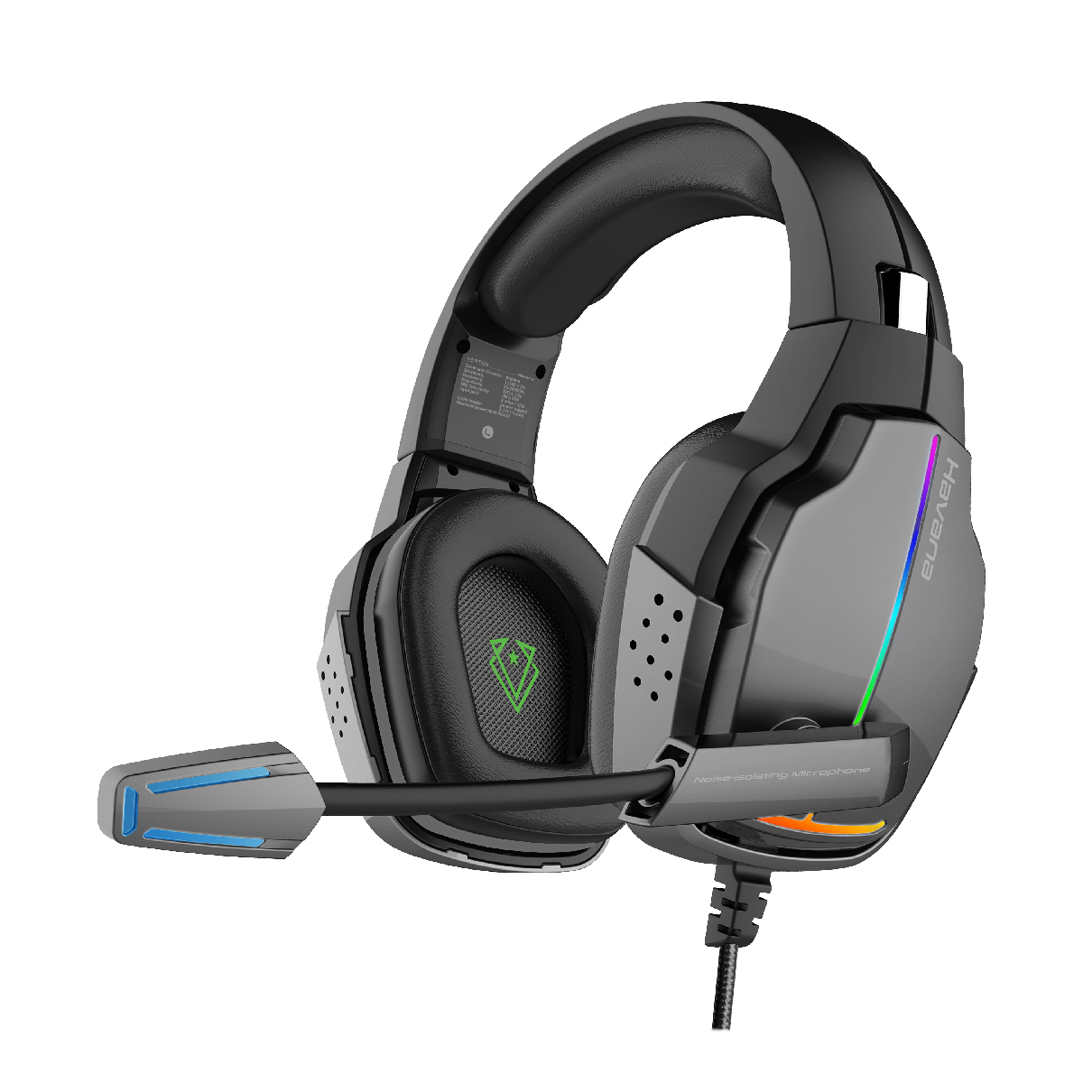 Auriculares Gaming Inmersivos vertux havana negro havana.black supraaurales para videojuegos hd de aislamiento ruido control volumen orejeras acolchada