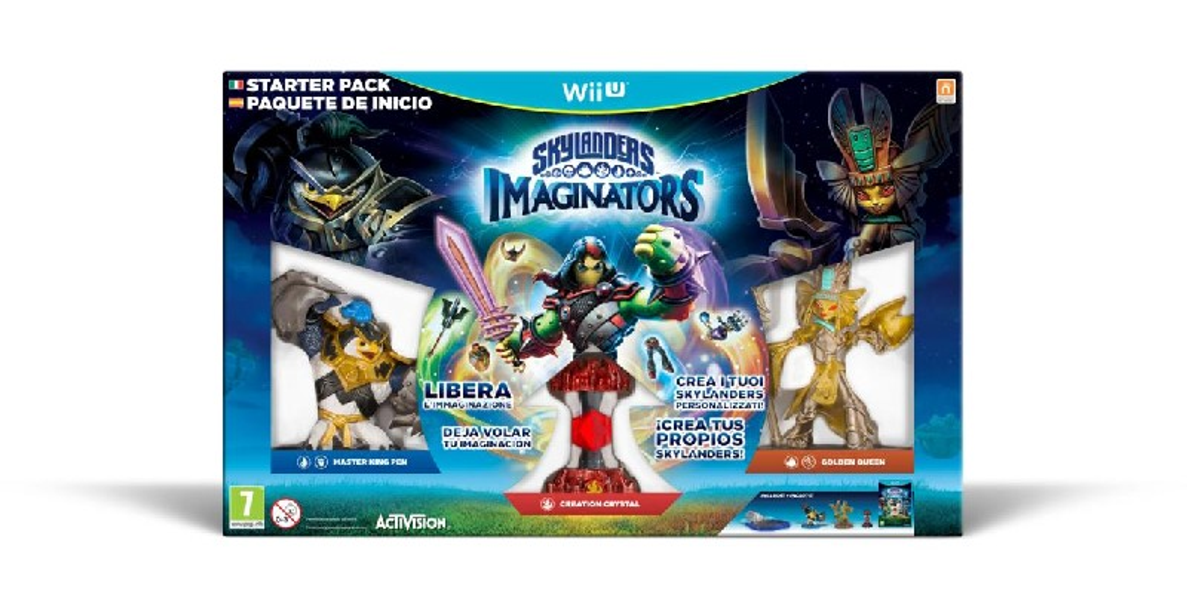 Caja del juego Skylanders Imaginators. Presenta personajes y el texto 'Imaginators'.
