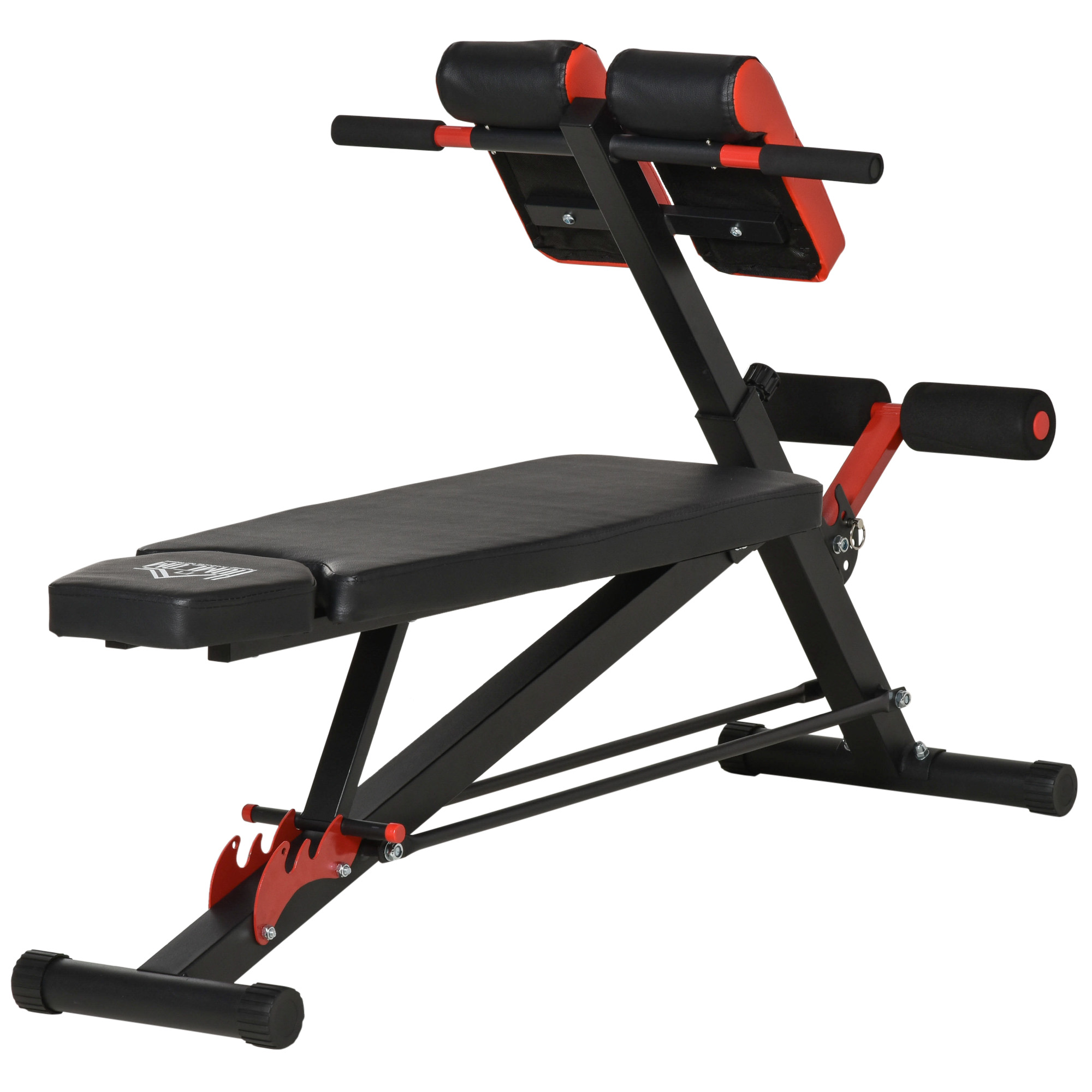 Banco De Musculación homcom a91075 negro 64x146x85cm acero mancuerna abdominales con respaldo inclinable en 3 posiciones y altura ajustable pesas 64x146x85 4