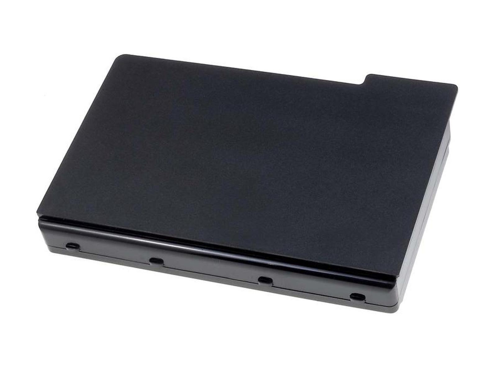 Dispositivo rectangular negro, posiblemente una batería o componente.