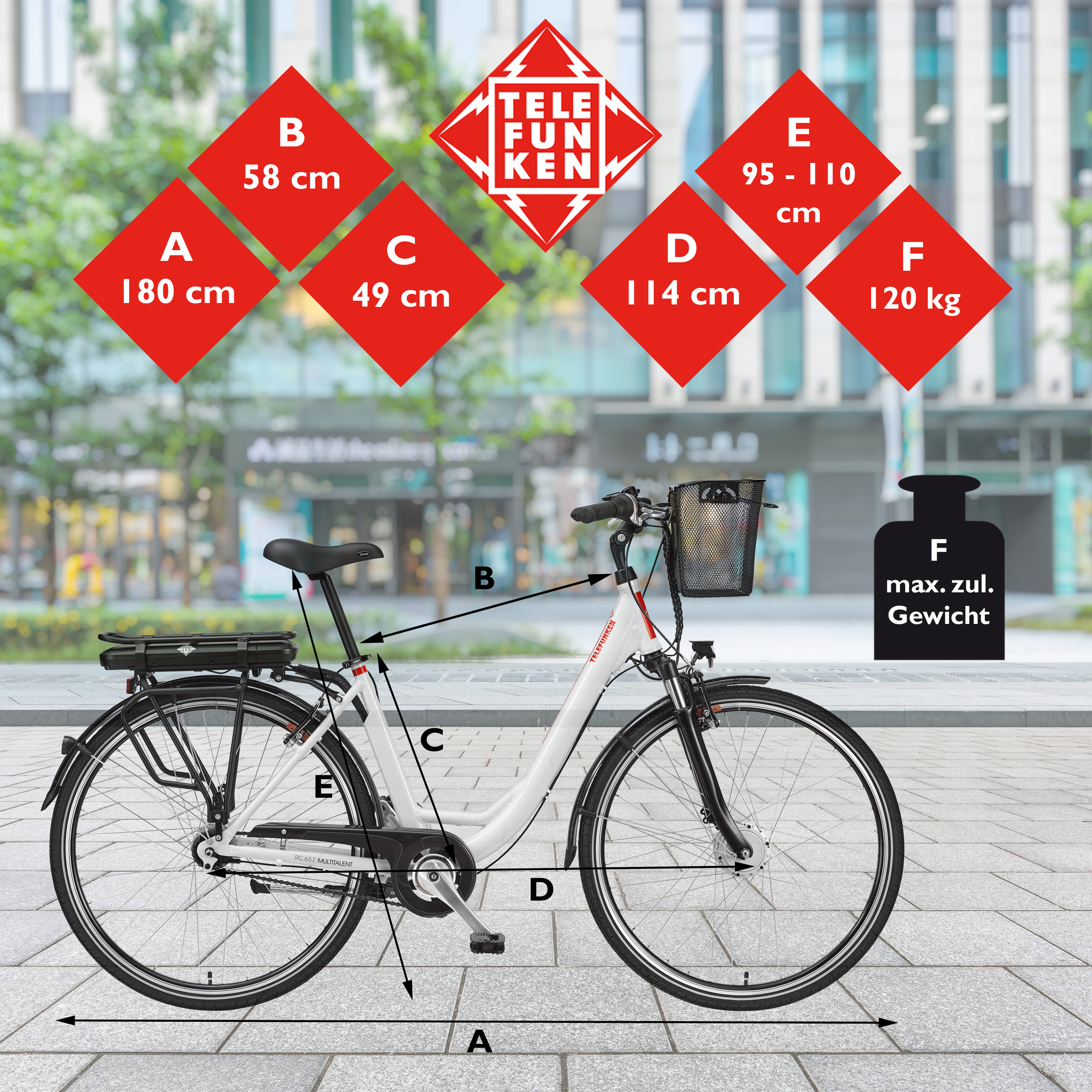 Citybike weiß 13, (Laufradgröße: TELEFUNKEN Multitalent 28 Unisex-Rad, RC657 Weiß) Zoll,