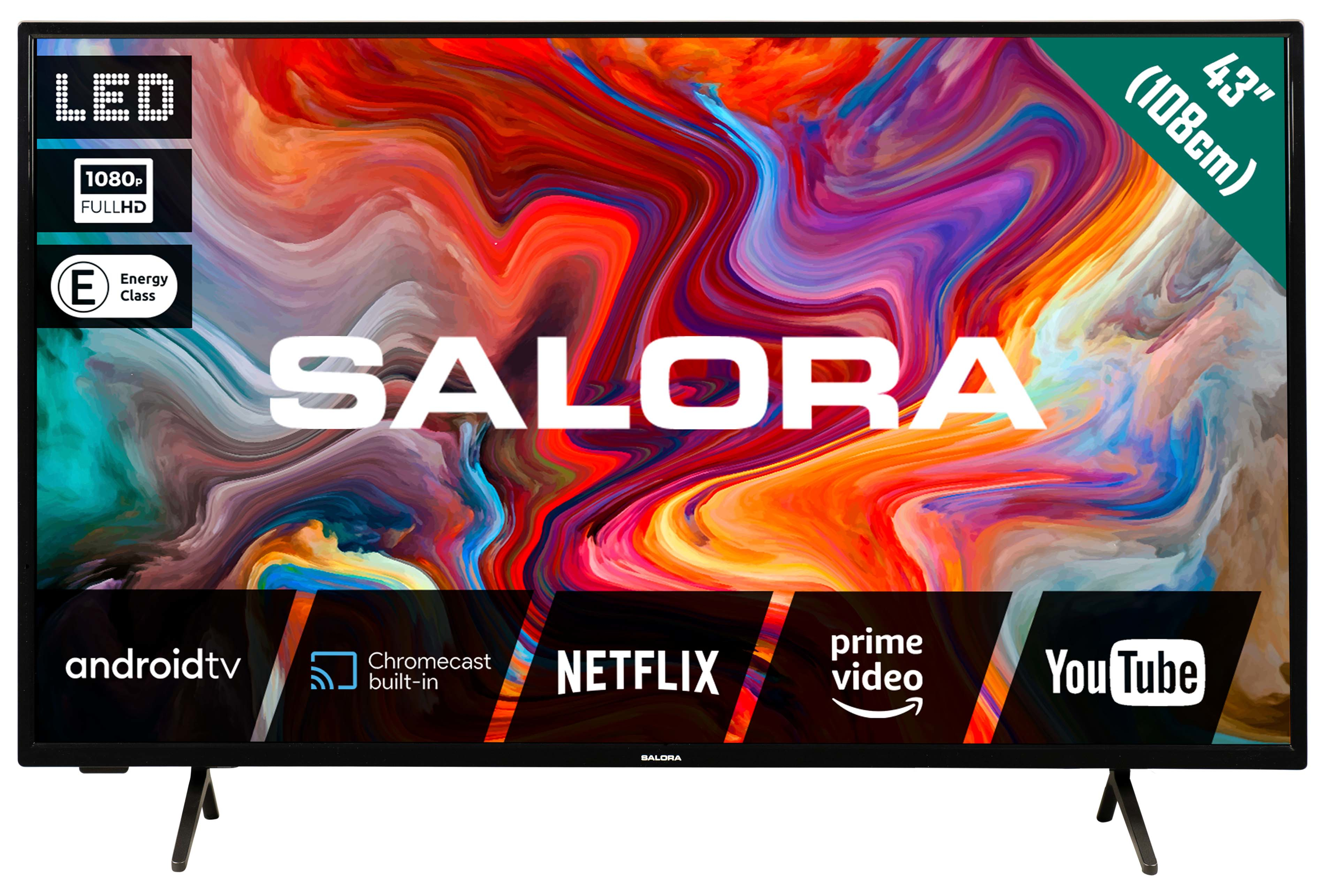 SALORA Salora SMART43TV – (Flat, 109,2 Zoll TV, 2022 Full-HD, Zoll / SMART43TV 43 HD Android) Smart-TV – SMART – cm, 43 – Full