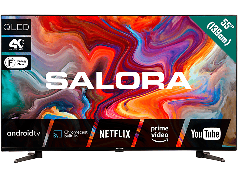 SALORA 55QLEDTV LED TV (Flat, 55 Zoll / 139,7 cm, QLED 4K, SMART TV, Android)