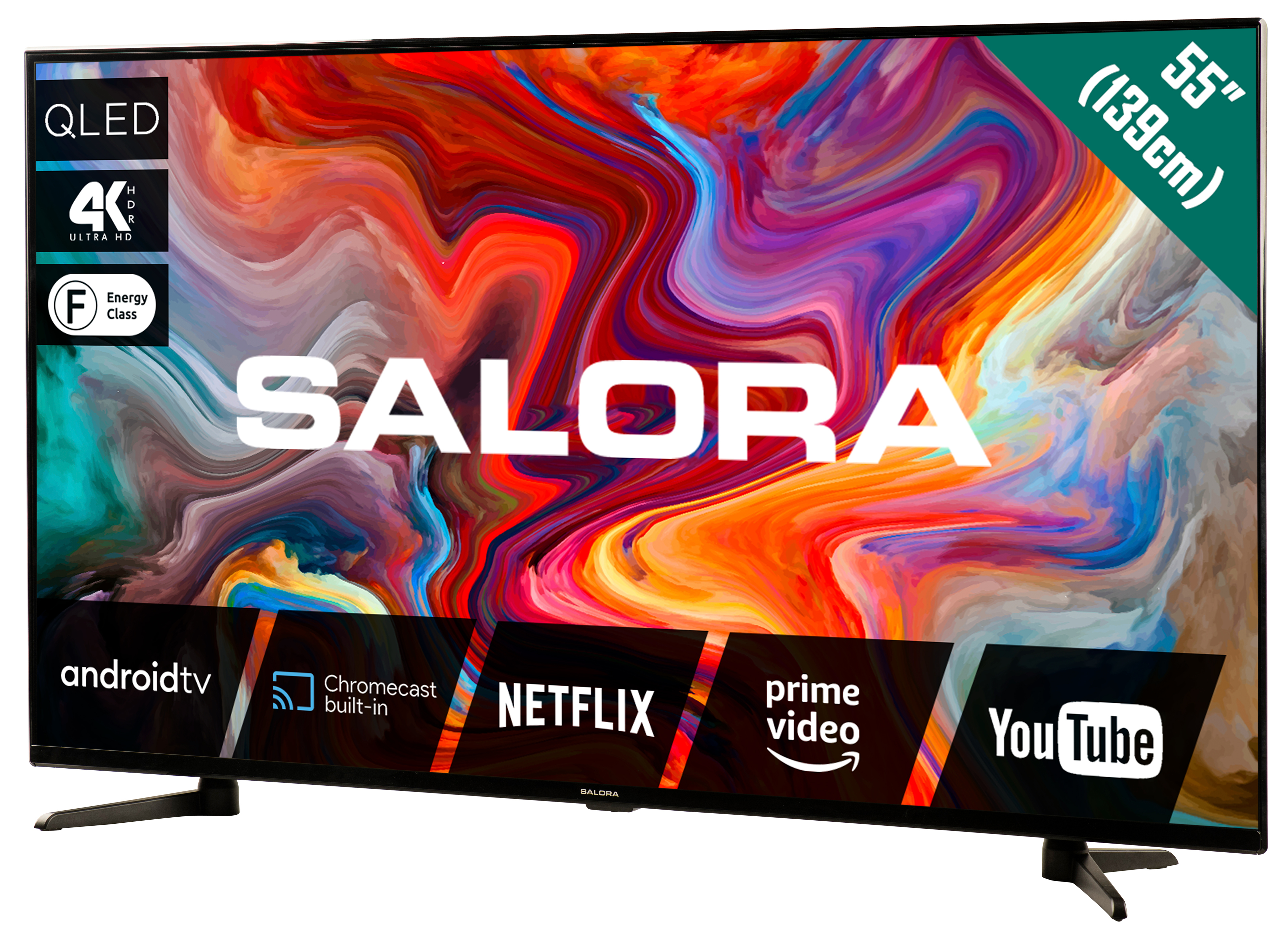 SALORA 55QLEDTV LED TV SMART 55 4K, (Flat, 139,7 cm, Zoll TV, / QLED Android)