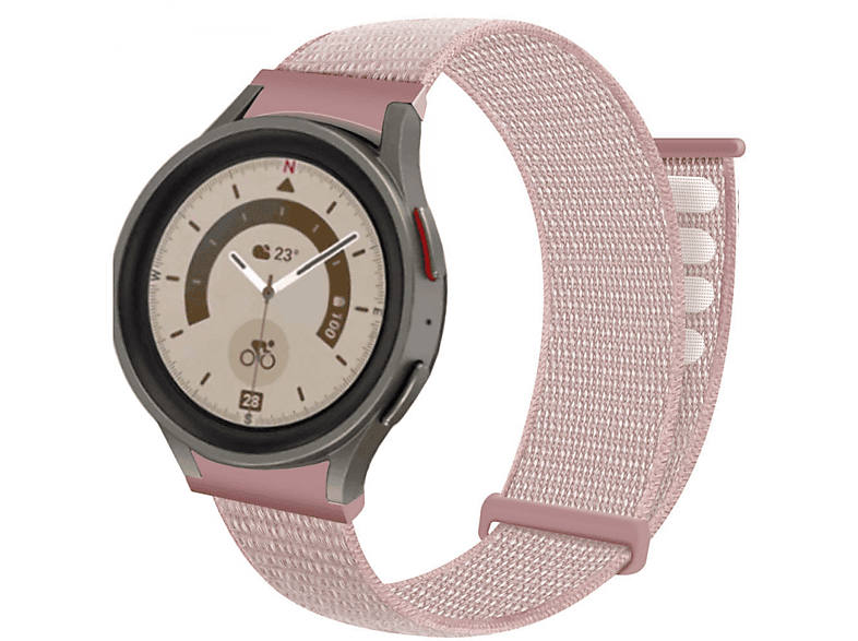 CASEONLINE Nylon No-Gap, Smartband, Samsung, Galaxy Watch 5 Pro (45mm), Pink Sand