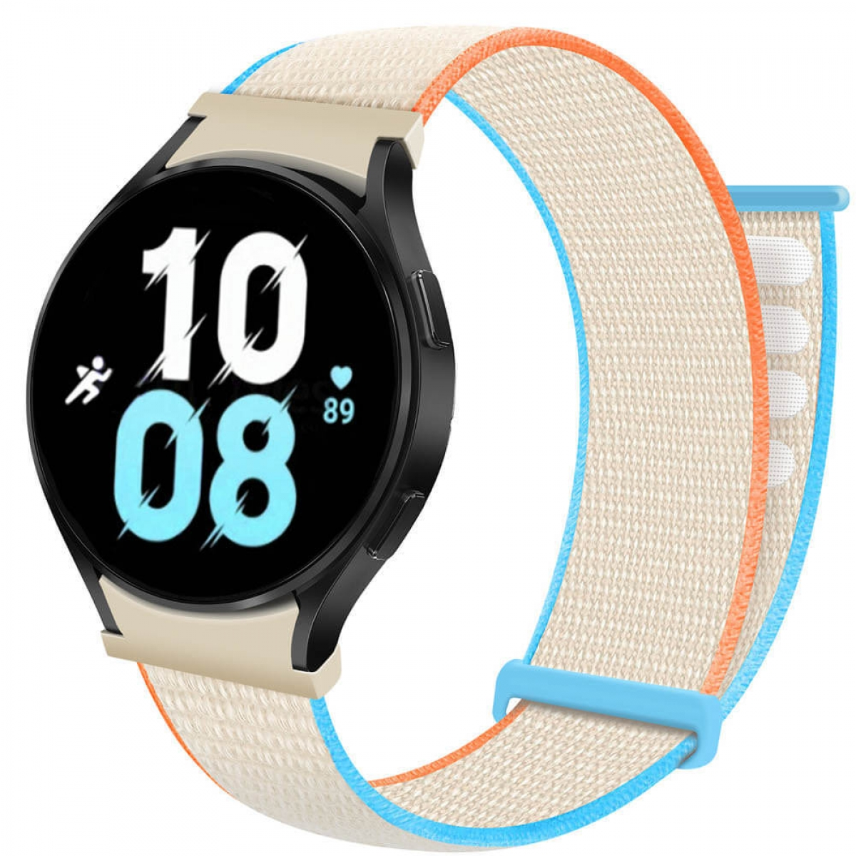 CASEONLINE Nylon No-Gap, Smartband, Samsung, (44mm), Cream Galaxy 5 Watch