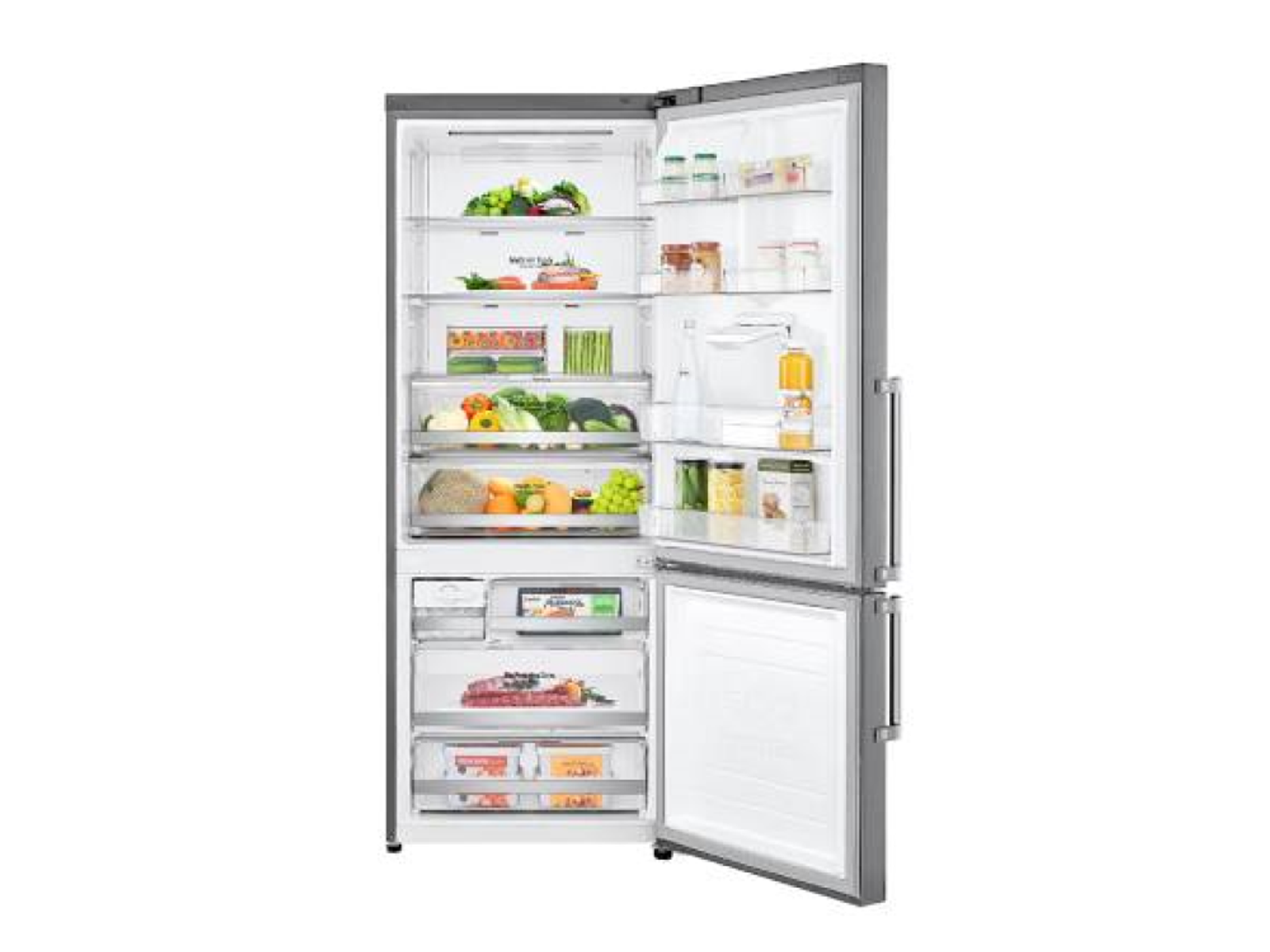 FRIGORIFERO COMBINATO LG GBF567PZC, 2 Porte, L 70.5 cm, No Frost, Capacità netta totale 461 l, Rumorosità: 41 dB(A), LAN wireless, Dispenser ghiaccio, 2 ripiani, Dimensioni: L 70,5 cm A 1850 mm P 74 cm, Platino, Argento, Classe E